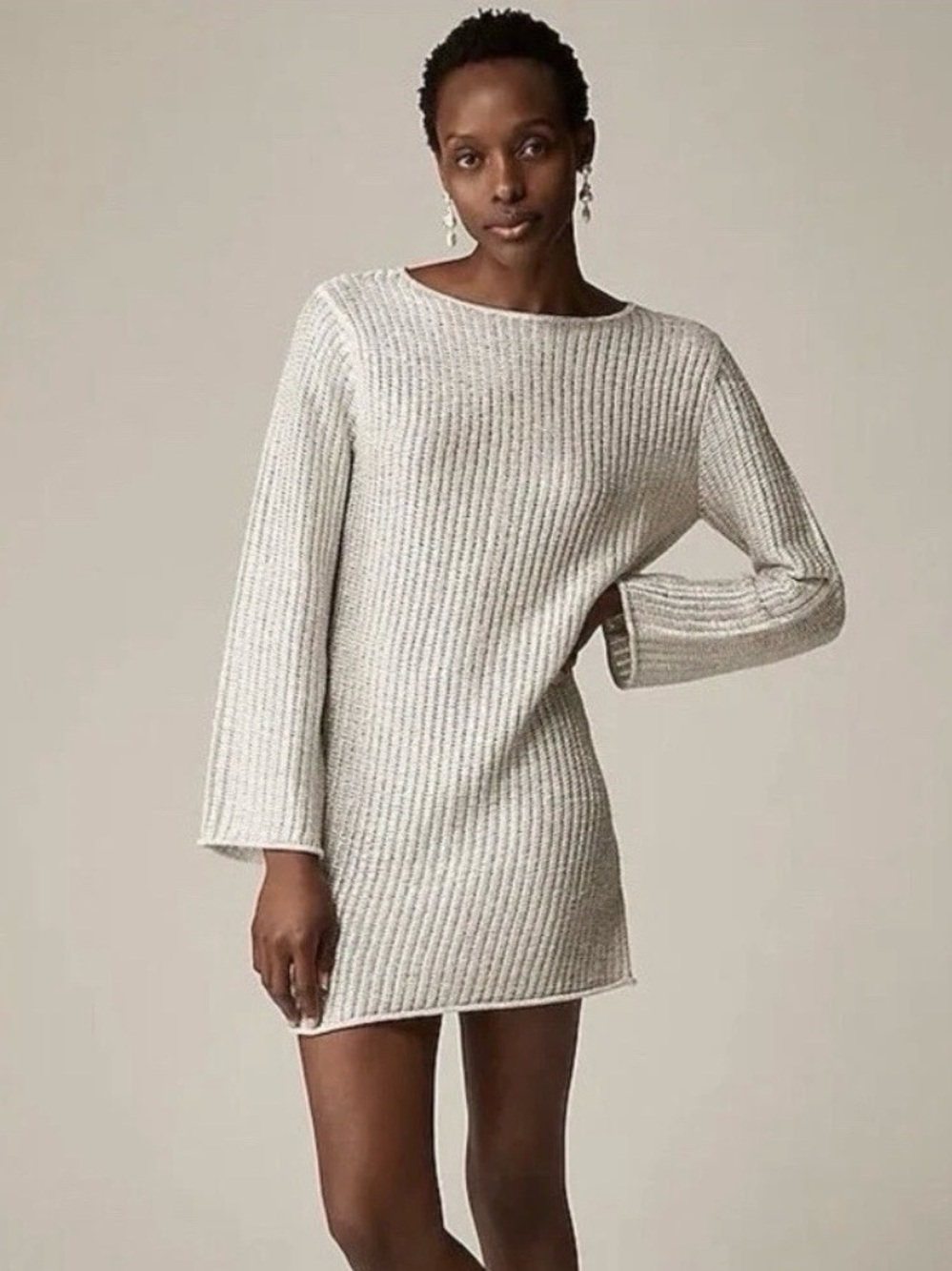 J Crew Collection Metallic Open-Weave Sweater-Dress